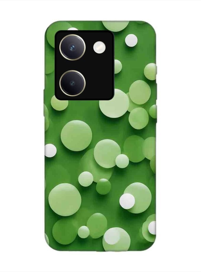 Printed Back Cover for Vivo Y200 Pro (5G) Close Up Green Background With White Polka Dots