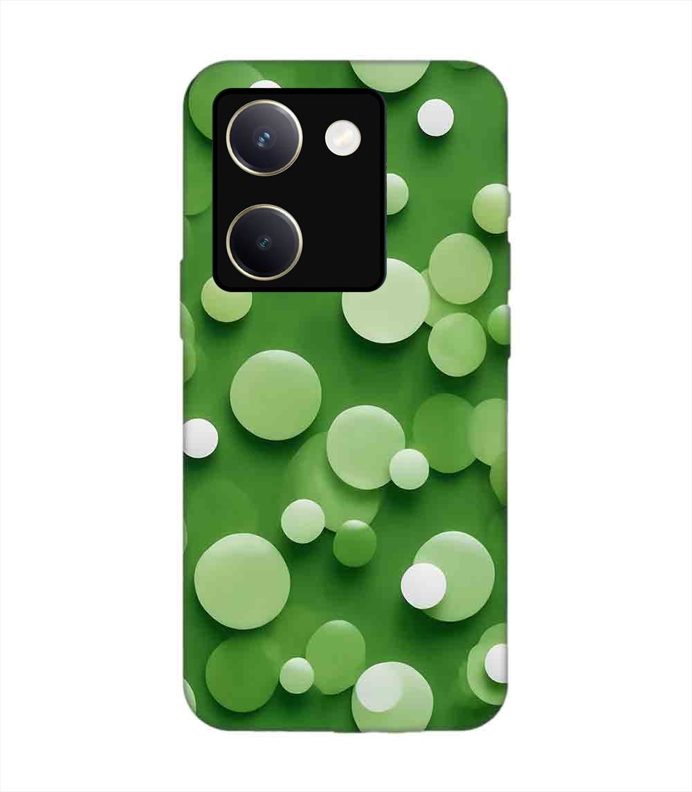 Printed Back Cover for Vivo Y200 Pro (5G) Close Up Green Background With White Polka Dots
