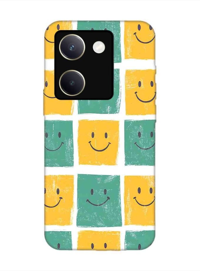Printed Back Cover for Vivo Y200 Pro (5G) Close Up Pattern Smiley Faces