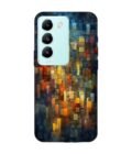 Printed Back Cover for Vivo Y200E (5G) Close Up Colorful Mosaic Squares Shapes