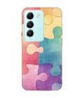 Printed Back Cover for Vivo Y200E (5G) Close Up Colorful Puzzle Piece
