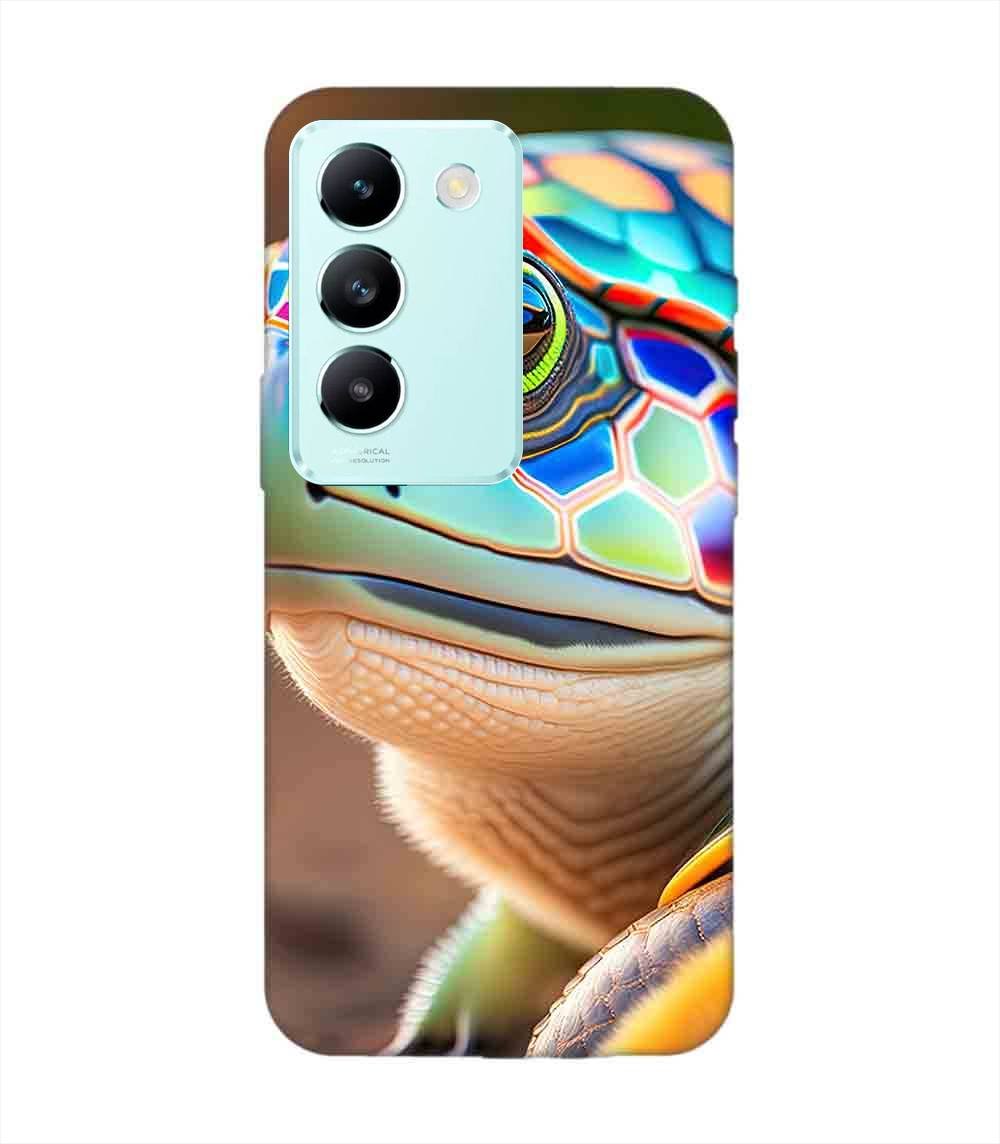 Printed Back Cover for Vivo Y200E (5G) Close Up Cute Turtle
