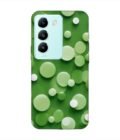 Printed Back Cover for Vivo Y200E (5G) Close Up Green Background With White Polka Dots
