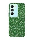 Printed Back Cover for Vivo Y200E (5G) Close Up Green White Geometric Pattern