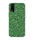 Printed Back Cover for Vivo Y20A Close Up Green White Geometric Pattern