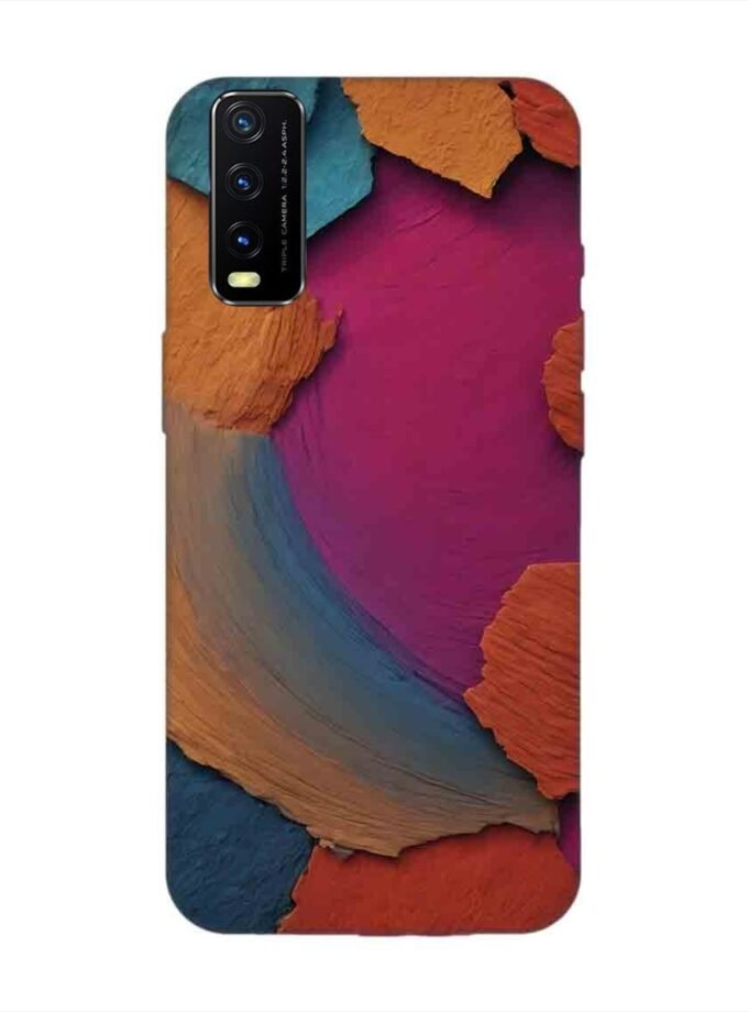 Printed Back Cover for Vivo Y20G Closeup Color Textured Surface
