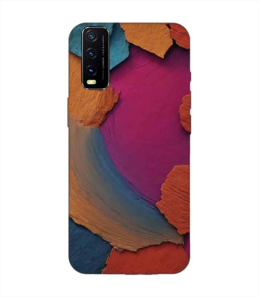 Printed Back Cover for Vivo Y20T Closeup Color Textured Surface