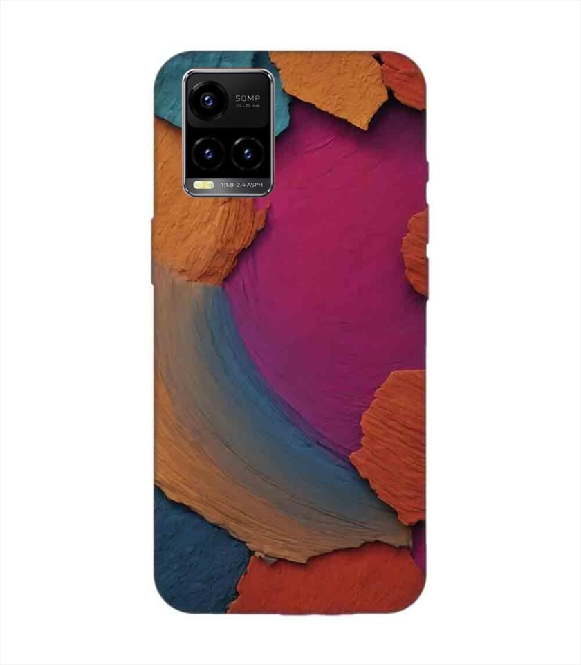 Printed Back Cover for Vivo Y21 Closeup Color Textured Surface