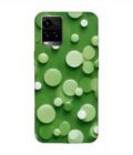 Printed Back Cover for Vivo Y21A Close Up Green Background With White Polka Dots