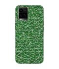 Printed Back Cover for Vivo Y21A Close Up Green White Geometric Pattern