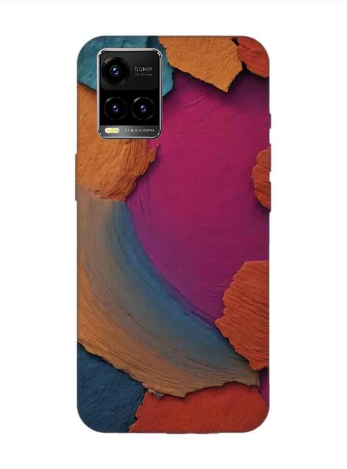Printed Back Cover for Vivo Y21A Closeup Color Textured Surface