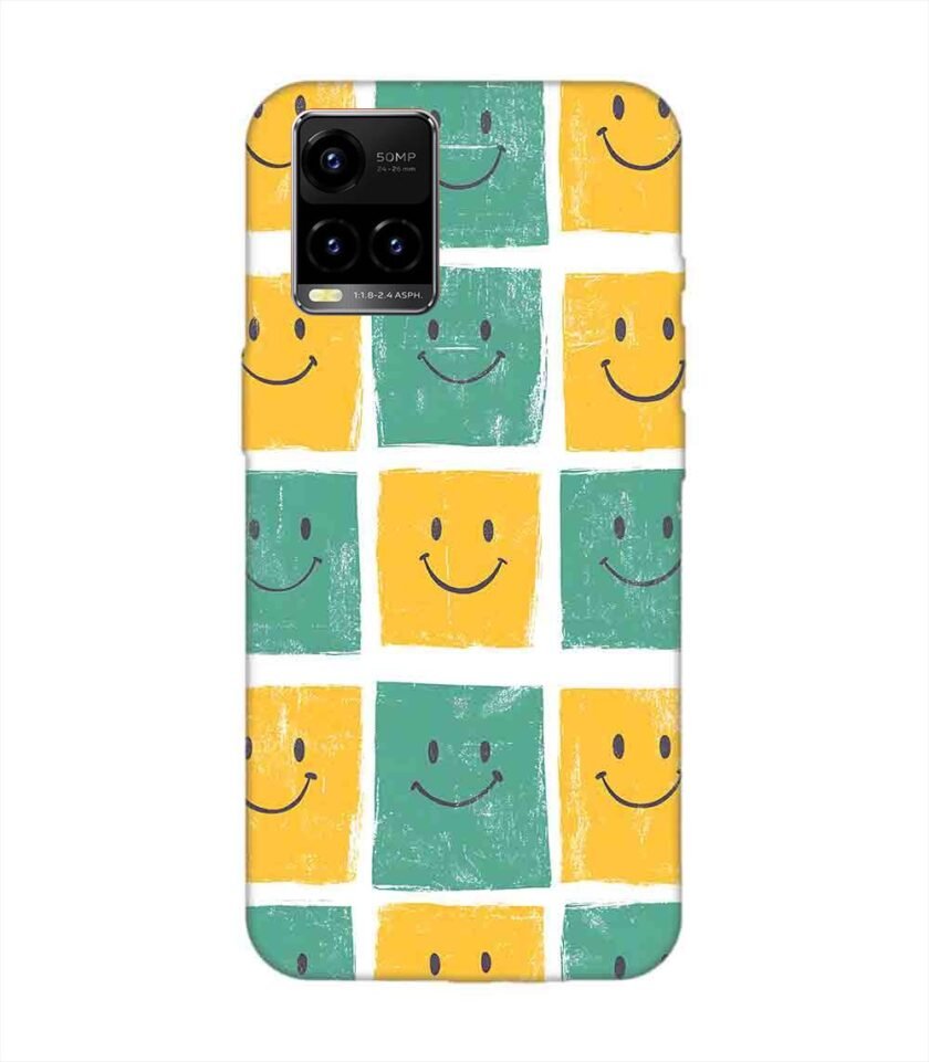 Printed Back Cover for Vivo Y21G Close Up Pattern Smiley Faces
