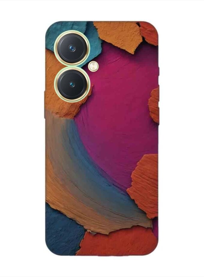 Printed Back Cover for Vivo Y27 Closeup Color Textured Surface
