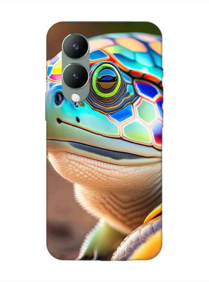 Printed Back Cover for Vivo Y28 (5G) Close Up Cute Turtle