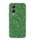 Printed Back Cover for Vivo Y28 (5G) Close Up Green White Geometric Pattern