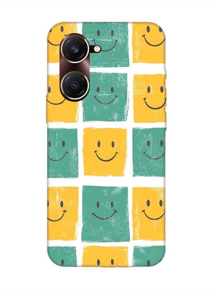 Printed Back Cover for Vivo Y28S (5G) Close Up Pattern Smiley Faces