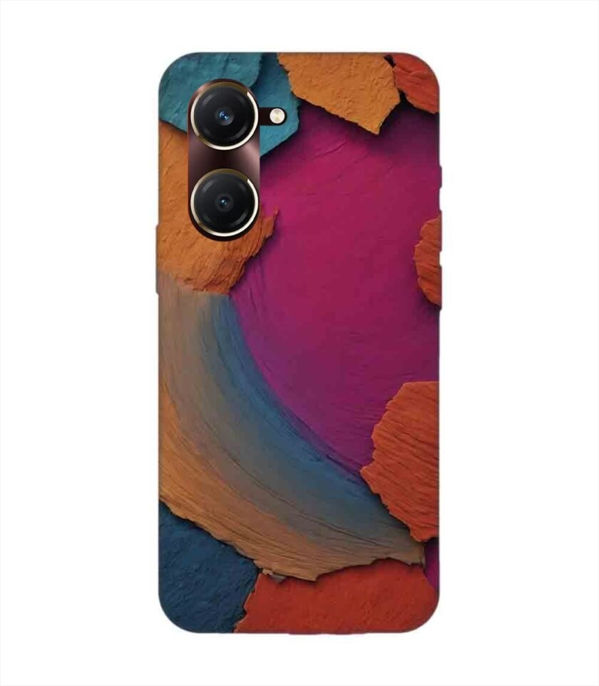 Printed Back Cover for Vivo Y28S (5G) Closeup Color Textured Surface