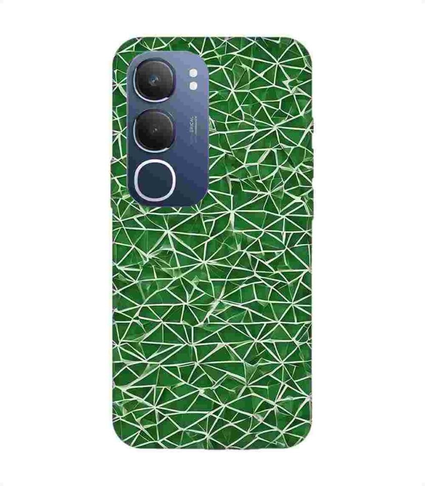 Printed Back Cover for Vivo Y29 (5G) Close Up Green White Geometric Pattern