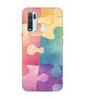 Printed Back Cover for Vivo Y30 Close Up Colorful Puzzle Piece
