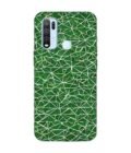 Printed Back Cover for Vivo Y30 Close Up Green White Geometric Pattern