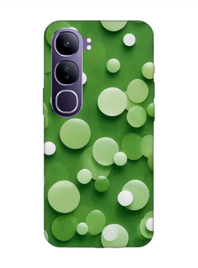 Printed Back Cover for Vivo Y300 (5G) Close Up Green Background With White Polka Dots