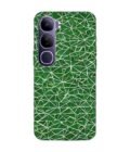 Printed Back Cover for Vivo Y300 (5G) Close Up Green White Geometric Pattern
