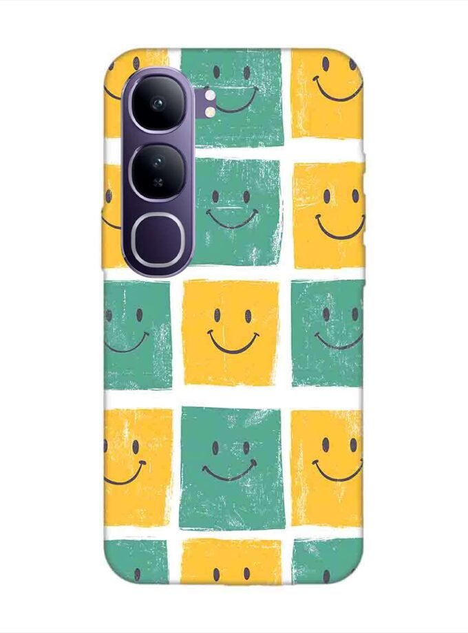 Printed Back Cover for Vivo Y300 (5G) Close Up Pattern Smiley Faces