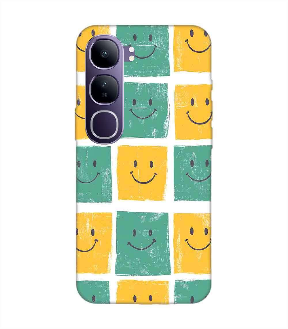 Printed Back Cover for Vivo Y300 (5G) Close Up Pattern Smiley Faces