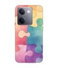 Printed Back Cover for Vivo Y300 Plus (5G) Close Up Colorful Puzzle Piece