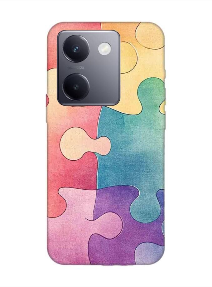 Printed Back Cover for Vivo Y300 Plus (5G) Close Up Colorful Puzzle Piece