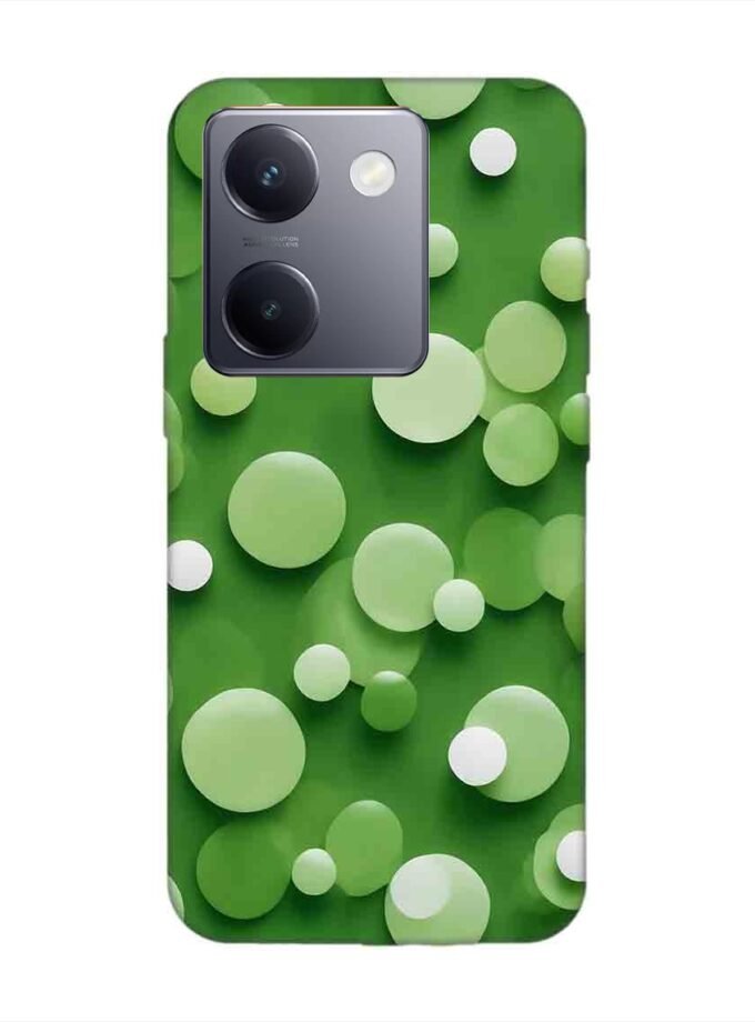 Printed Back Cover for Vivo Y300 Plus (5G) Close Up Green Background With White Polka Dots