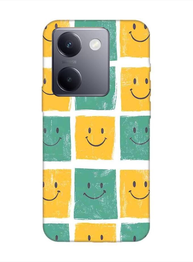 Printed Back Cover for Vivo Y300 Plus (5G) Close Up Pattern Smiley Faces