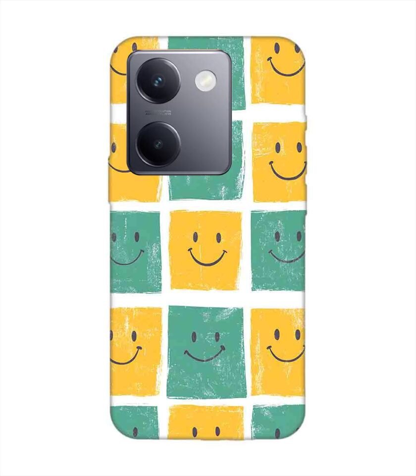 Printed Back Cover for Vivo Y300 Plus (5G) Close Up Pattern Smiley Faces
