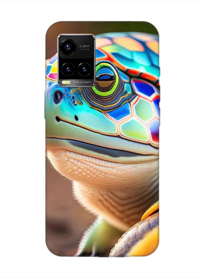 Printed Back Cover for Vivo Y33T Close Up Cute Turtle