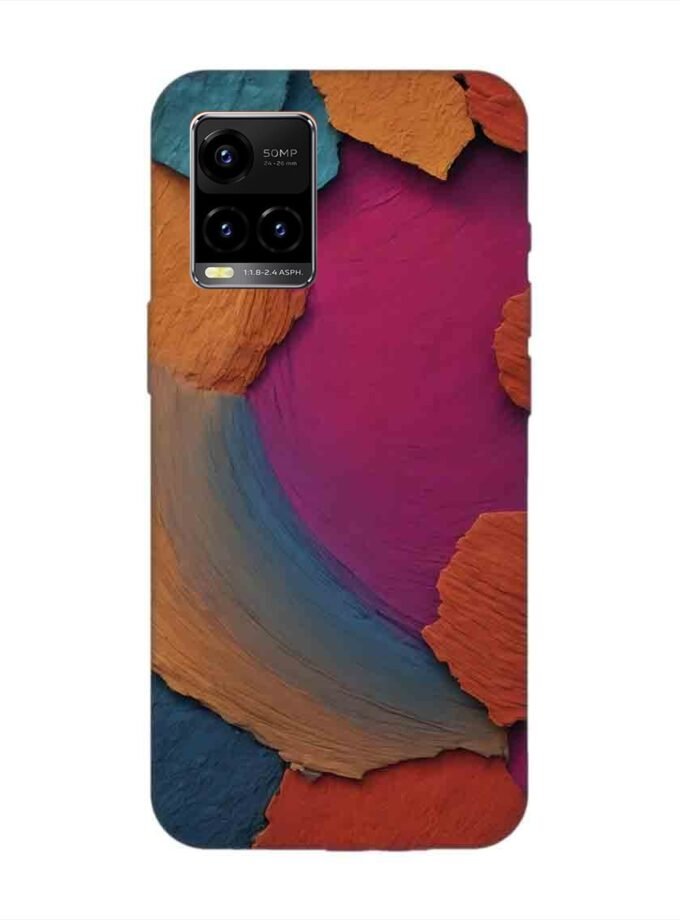 Printed Back Cover for Vivo Y33T Closeup Color Textured Surface