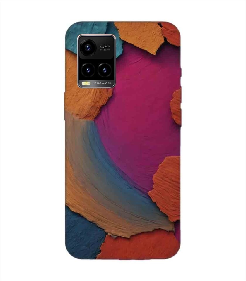 Printed Back Cover for Vivo Y33T Closeup Color Textured Surface
