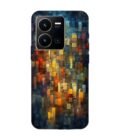 Printed Back Cover for Vivo Y35 Close Up Colorful Mosaic Squares Shapes