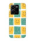 Printed Back Cover for Vivo Y35 Close Up Pattern Smiley Faces