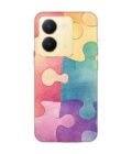 Printed Back Cover for Vivo Y36 Close Up Colorful Puzzle Piece