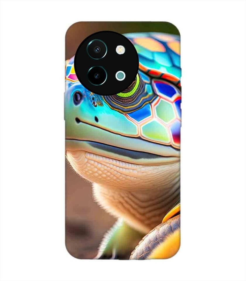 Printed Back Cover for Vivo Y38 (5G) Close Up Cute Turtle