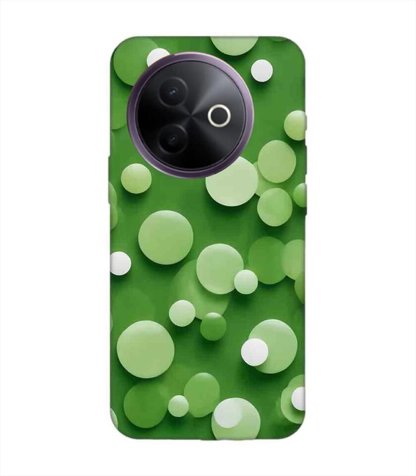 Custom Printed Case Cover for Vivo Y39 (5G) close up green background with white polka dots