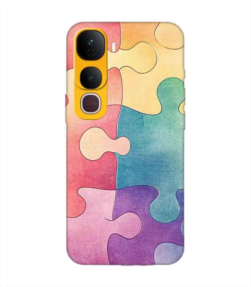 Custom Printed Case Cover for Vivo Y400 Pro (5G) close up colorful puzzle piece