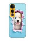 Custom Printed Case Cover for Vivo Y400 Pro (5G) close up dog looking out hole wall