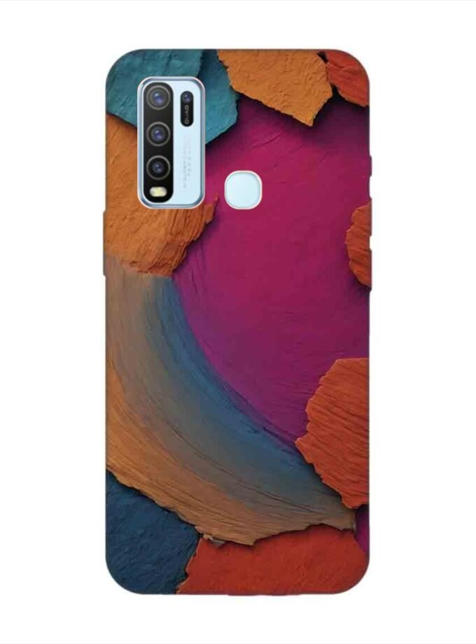 Printed Back Cover for Vivo Y50 Closeup Color Textured Surface