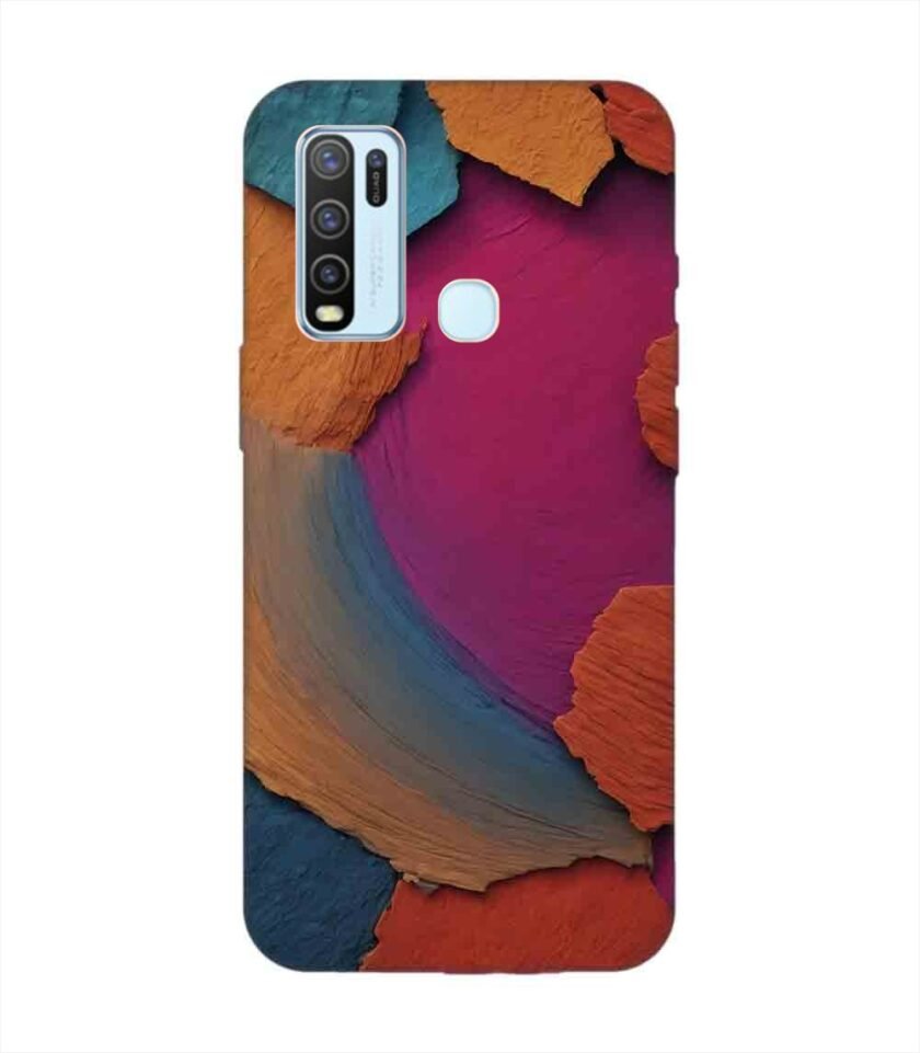 Printed Back Cover for Vivo Y50 Closeup Color Textured Surface