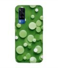 Printed Back Cover for Vivo Y51 Close Up Green Background With White Polka Dots