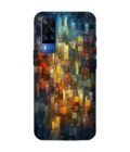 Printed Back Cover for Vivo Y51A Close Up Colorful Mosaic Squares Shapes