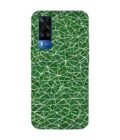 Printed Back Cover for Vivo Y51A Close Up Green White Geometric Pattern