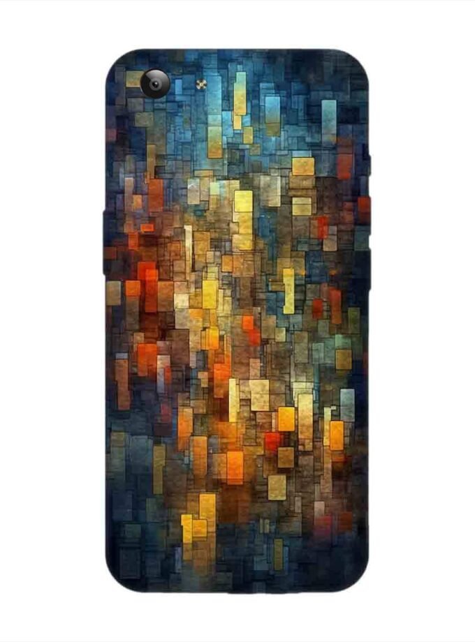 Printed Back Cover for Vivo Y53 Close Up Colorful Mosaic Squares Shapes