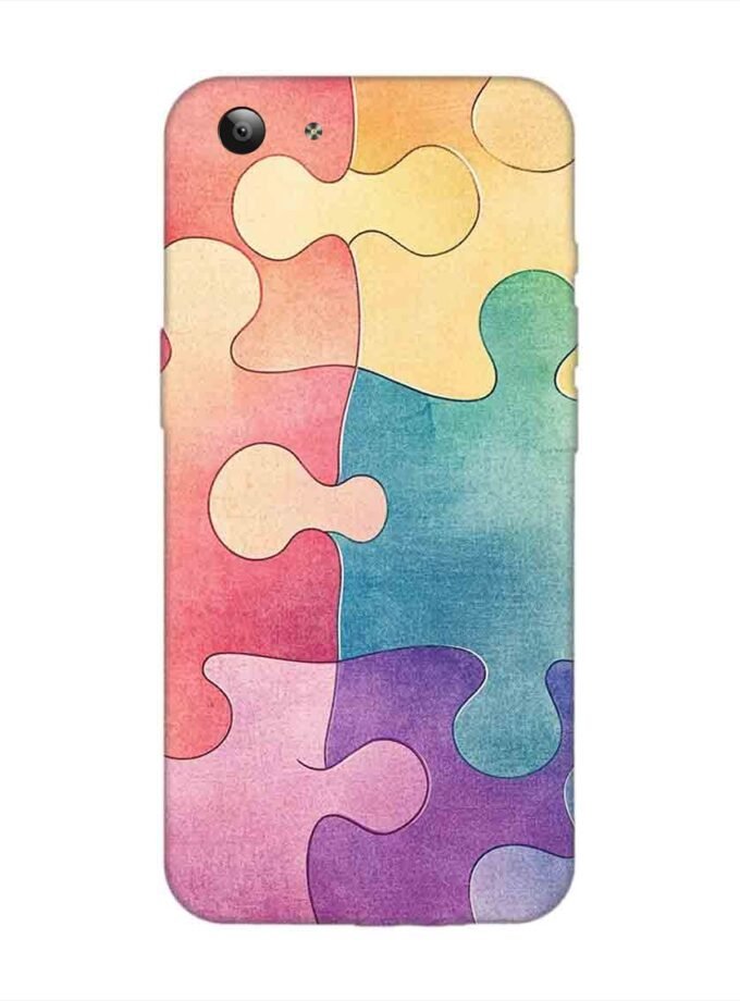 Printed Back Cover for Vivo Y53 Close Up Colorful Puzzle Piece